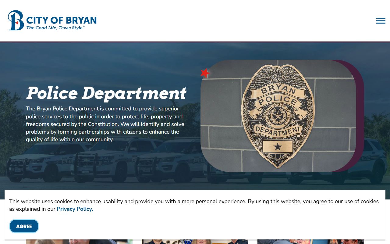 Bryan Police Department official page